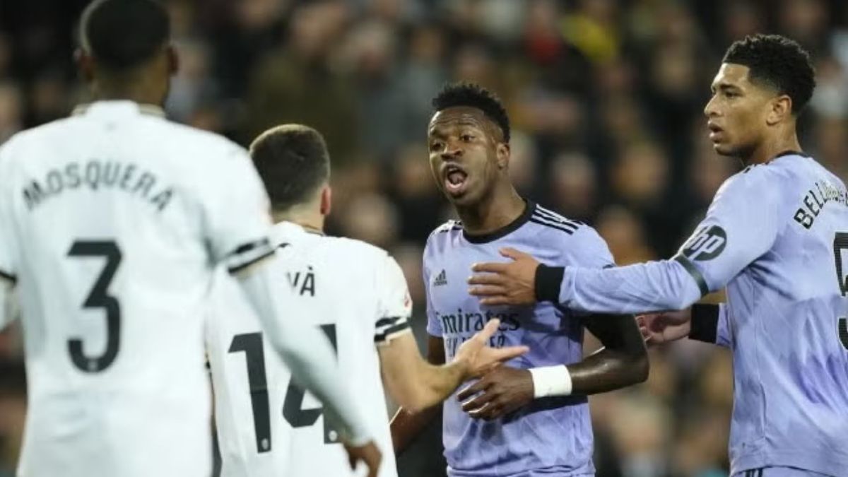 Vinicius en un partido ante Valencia. (Foto: AP)