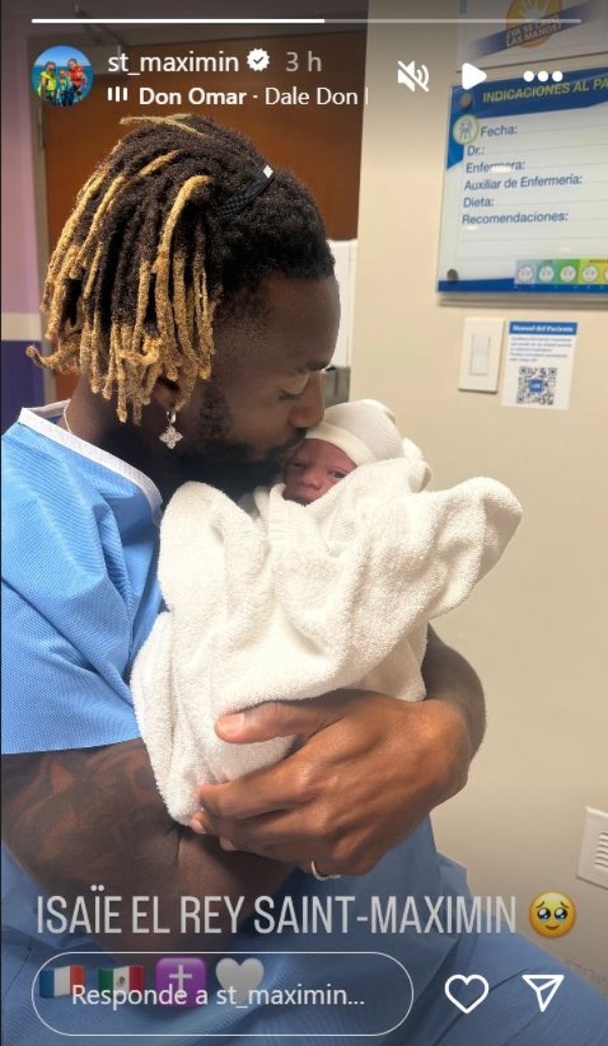 Allan Saint-Maximin anunció el nacimiento de su hijo mexicano (Instagram @st_maximin)