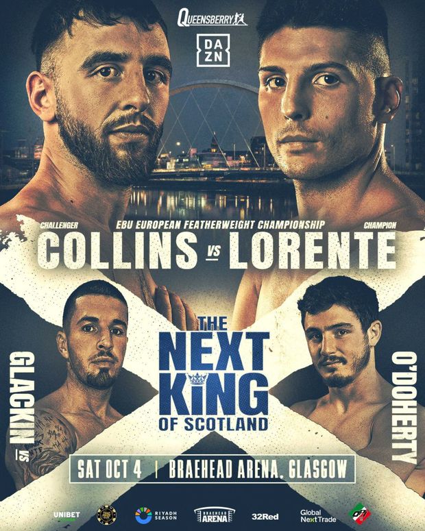 Cartel de Cristóbal Lorente vs Nathaniel Collins (FOTO: DAZN)