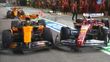 Leclerc chocó a Norris al salir de boxes. (Foto: F1)