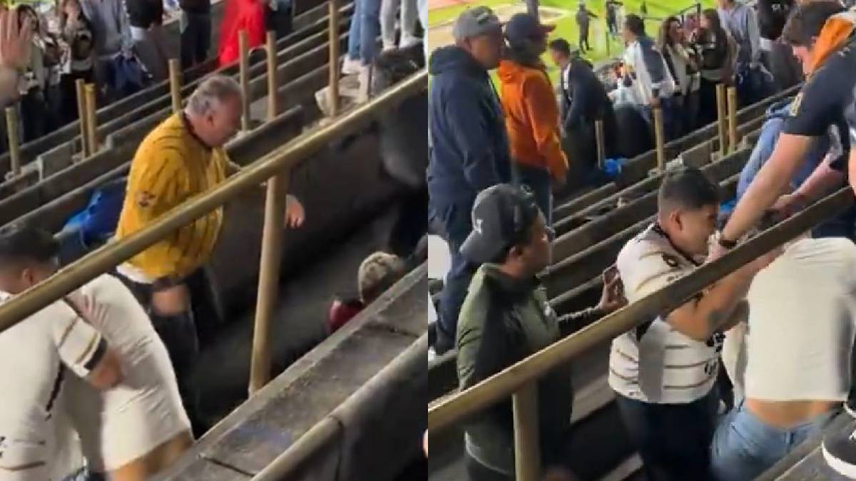 Aficionados de Pumas y Chivas protagonizan pelea en CU | VIDEO