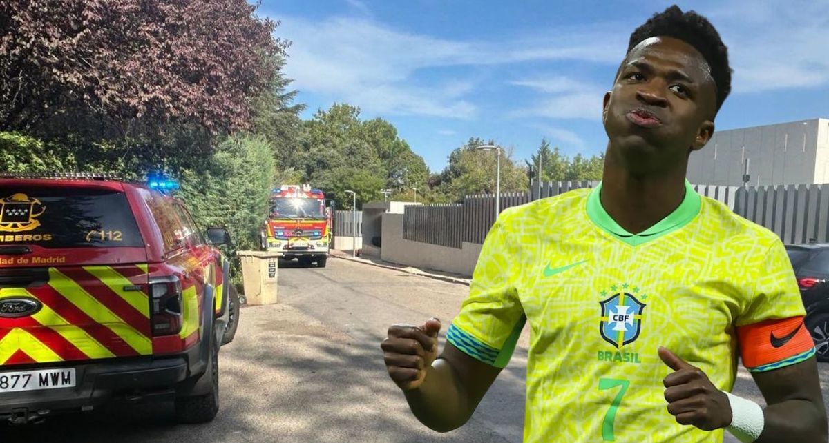 La casa de Vini se incendió, pero el jugador estaba con su selección. (Foto: @telemadrid/ EFE)