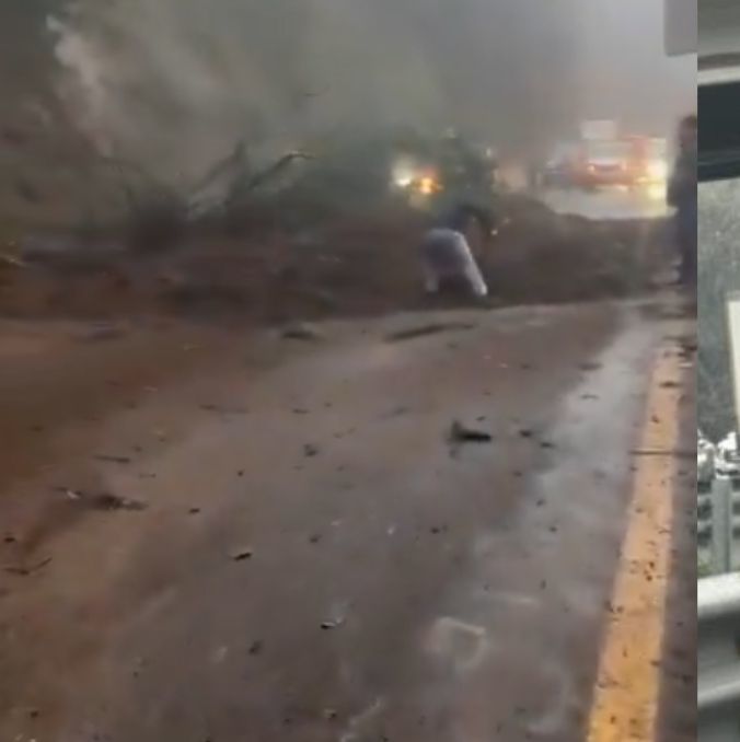 Usuarios reportan deslave en la autopista México-Toluca