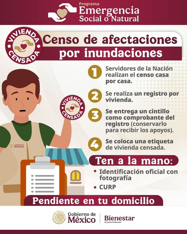 Realizarán censo casa por casa en zonas afectadas por inundaciones