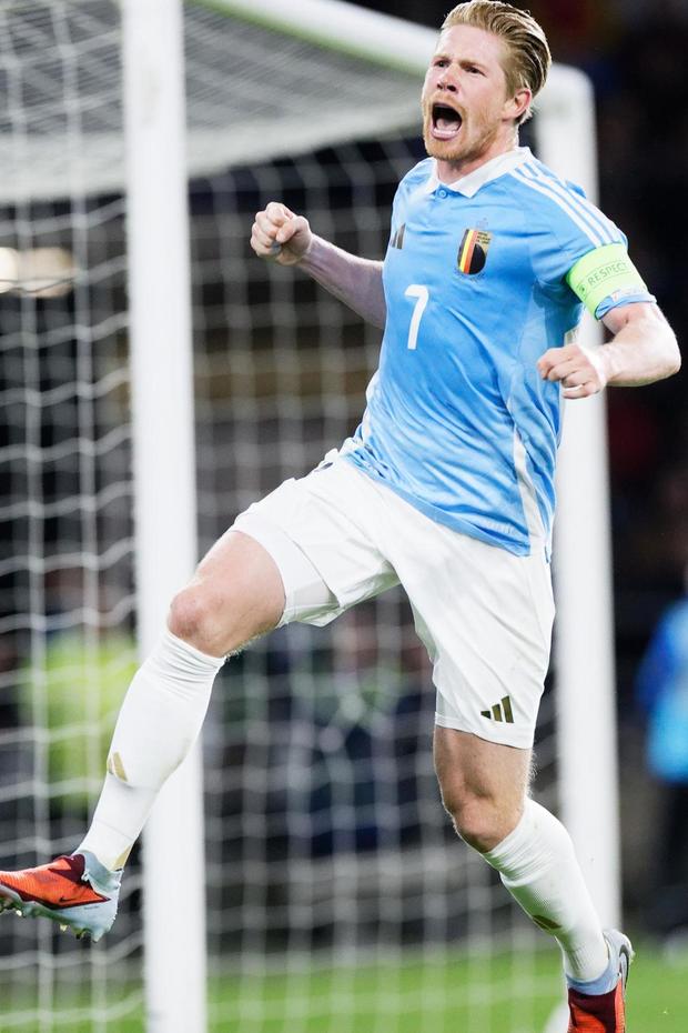 Kevin De Bruyne festejando gol para Bélgica. (Foto: EFE)