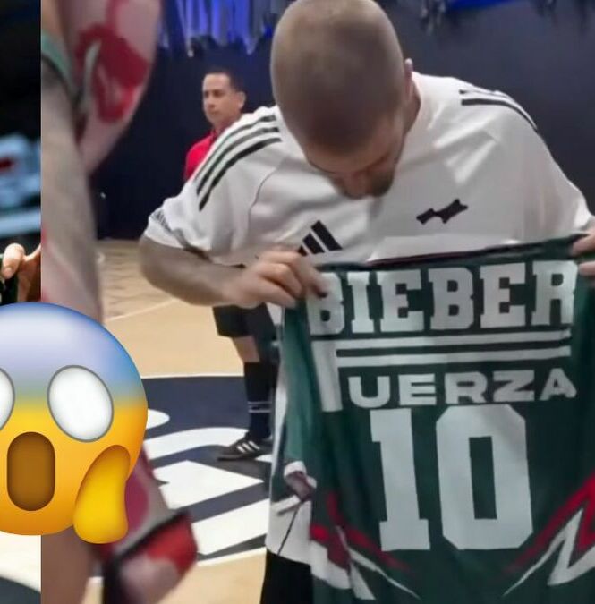 Fuerza Regida sorprende a Justin Bieber con una playera de México