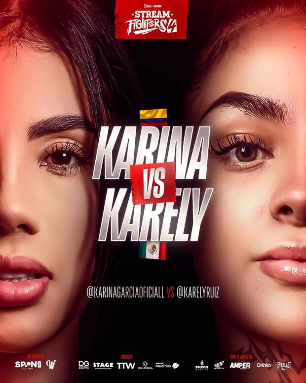 Karina Garcia y Karely Ruiz se subirán al cuadrilátero este próximo 18 de octubre del 2025. Foto: @stream_fighters