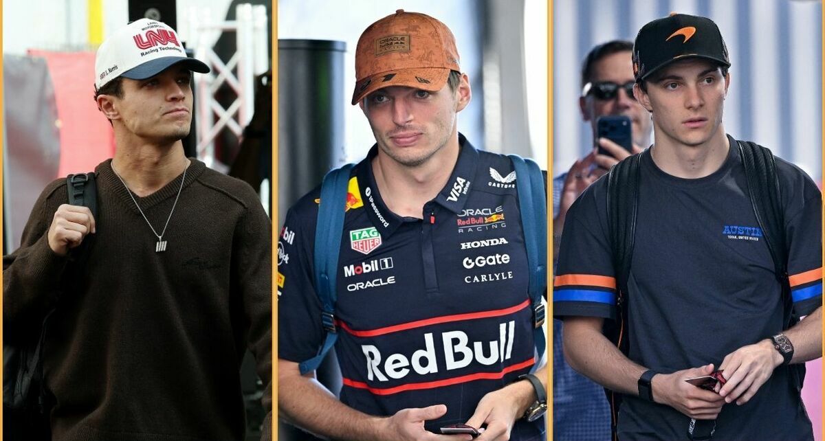 Lando Norris, Max Verstappen y Oscar Piastri (Reuters)