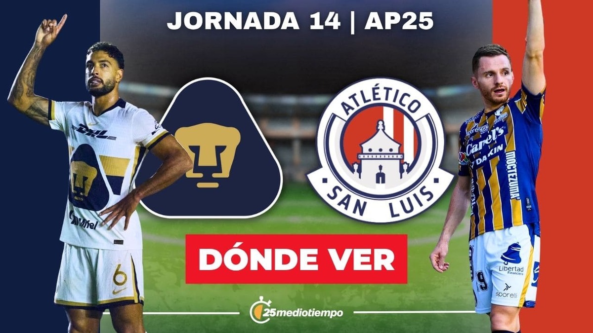 Dónde ver Pumas vs Atlético San Luis EN VIVO: canal Liga MX 2025