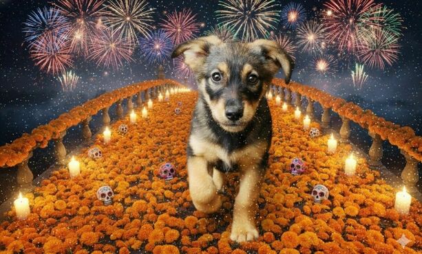 Día de Muertos 2025: recuerda a tus perritos con cariño y una bella imagen en Gemini. (FOTO): Mediotiempo IA.