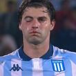 Santiago Sosa, de Racing, terminó noqueado y con el ojo morado.  (Foto: @bastidoresdanet)