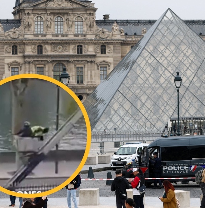 Así escaparon los ladrones con las joyas del Museo del Louvre (Reuters | Captura)