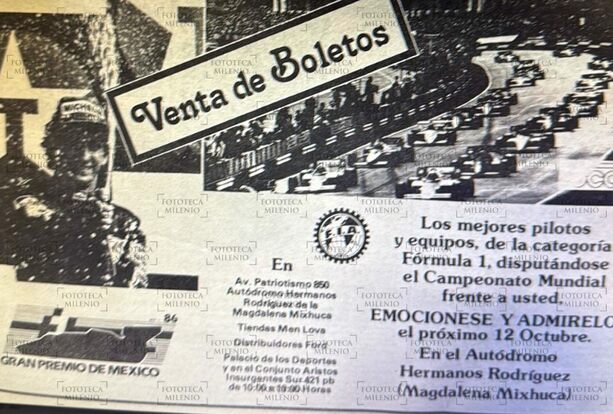 Publicidad del GP de México en 1986 (Fototeca Milenio)