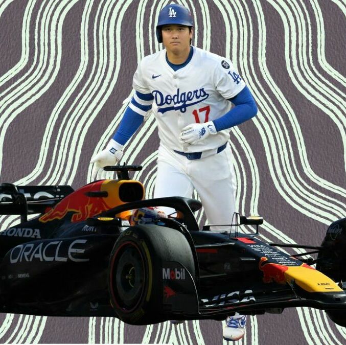 Shohei Ohtani y el RB21 de Max Verstappen