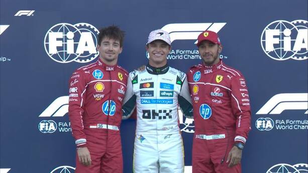 Lando Norris y los pilotos de Ferrari saldrán hasta el frente de la parrilla (@F1)