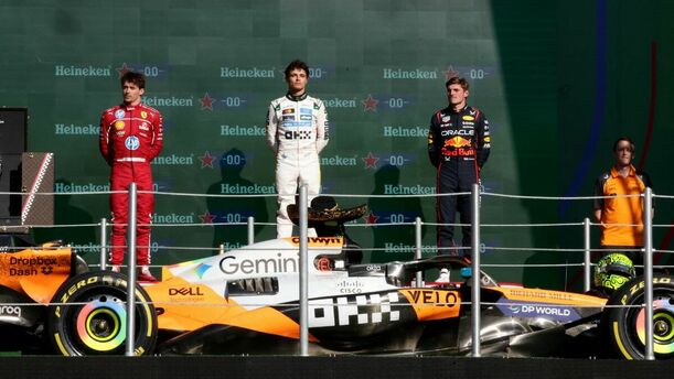 Podio del Gran Premio de México 2025 (Reuters)