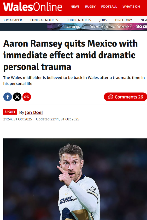 Wales Online destacó lo vivido por Ramsey (Captura)