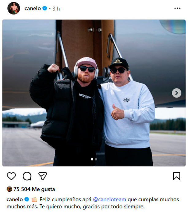 Canelo Álvarez felicitó a Eddy Reynoso por su cumpleaños.