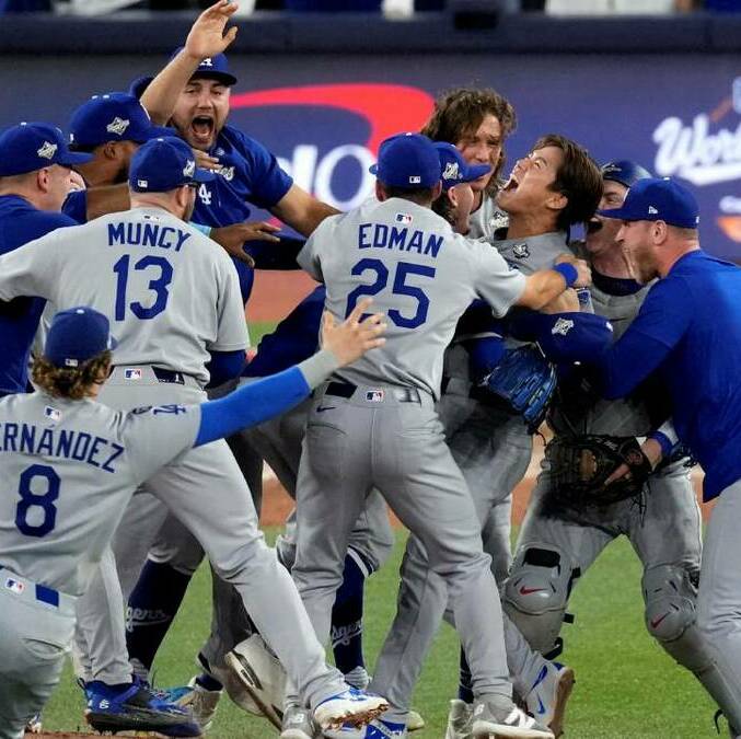 Festejos de los Dodgers tras ganar la Serie Mundial 2025 (Reuters)
