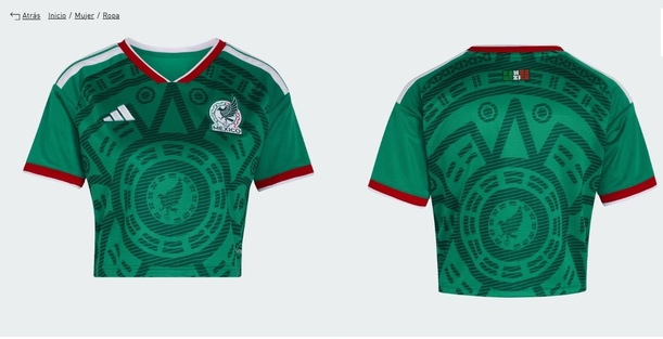 Jersey del Tri en versión corta para mujeres (adidas.mx)