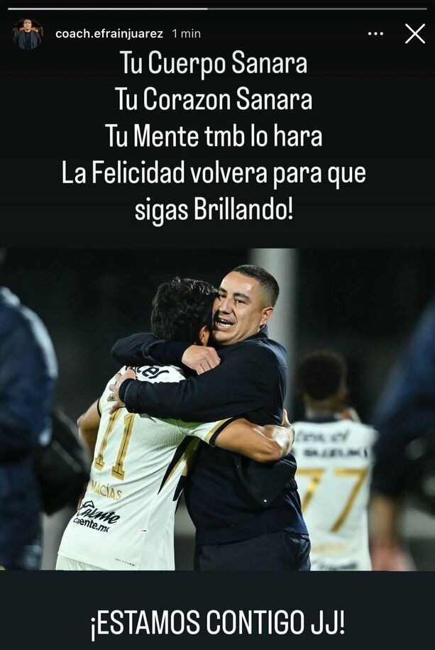 Efraín Juárez manda un mensaje a José Juan Macías