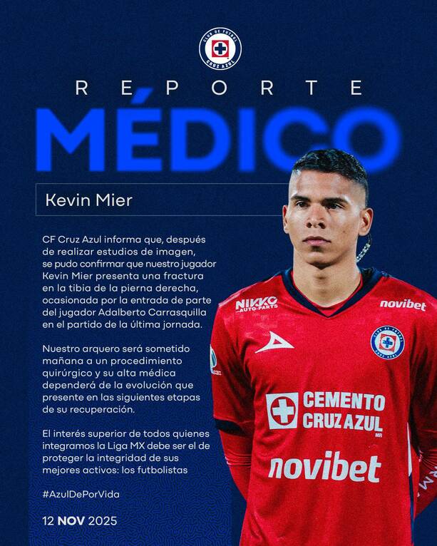 Cruz Azul lanzó comunicado respecto a Kevin Mier / X: Cruz Azul