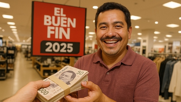 Estos trabajadores podrán disfrutar de su aguinaldo antes del inico de El Buen Fin 2025. Foto: Sora IA