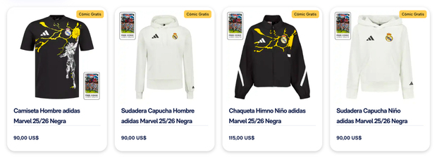 La ropa edición Marvel.