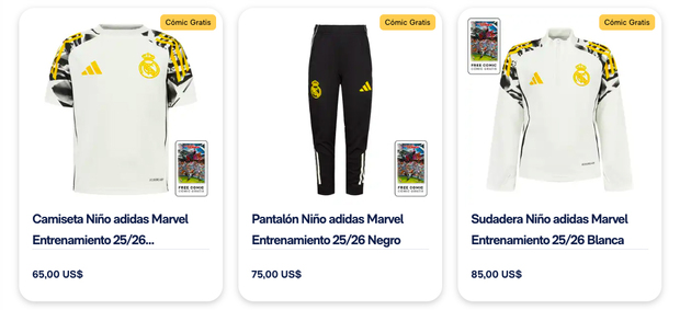 La ropa edición Marvel.