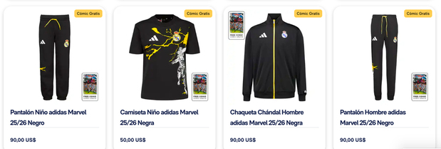 La ropa edición Marvel.