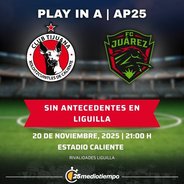 Estadísticas Club Tijuana vs. FC Juárez Play In torneo Apertura 2025 Liga MX.