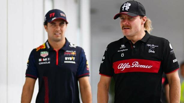 Valtteri Bottas y Checo Pérez hace unos años en la F1 (Reuters)