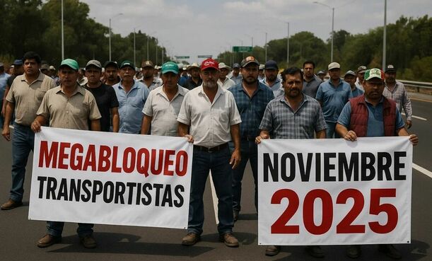 ¿Qué día será el megabloqueo de transportistas en noviembre 2025 y qué carreteras serán afectadas? (FOTO): Mediotiempo IA.