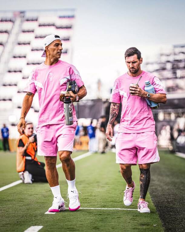 Messi y Suárez antes de un juego de Inter Miami (@LuisSuarez9)