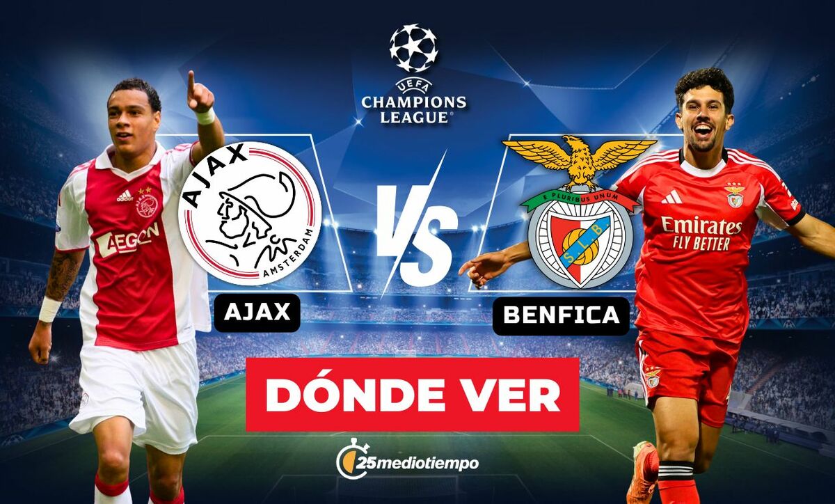 Ajax vs Benfica: horario y CANAL partido Champions HOY