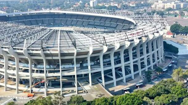 Así luce el Estadio Azteca por fuera en octubre de 2025 (@MXESTADIOS)