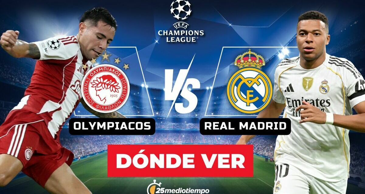 Consulta la previa de Olympiacos vs. Real Madrid para ver EN VIVO Jornada 5 Champions League 2025. Diseño: Abigail Sequera