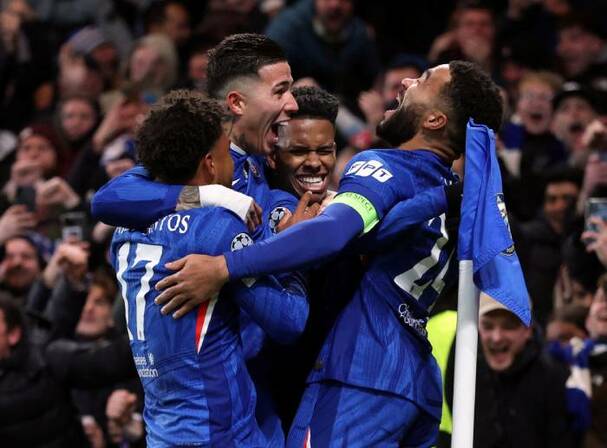 Festejo del Chelsea en la goleada (Reuters)