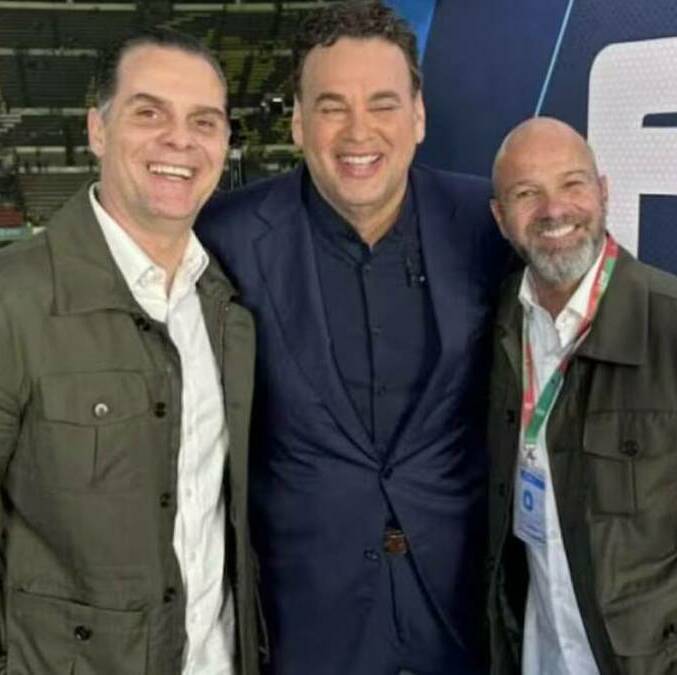 Martinoli, Faitelson y García durante una transmisión (@DavidFaitelson_)