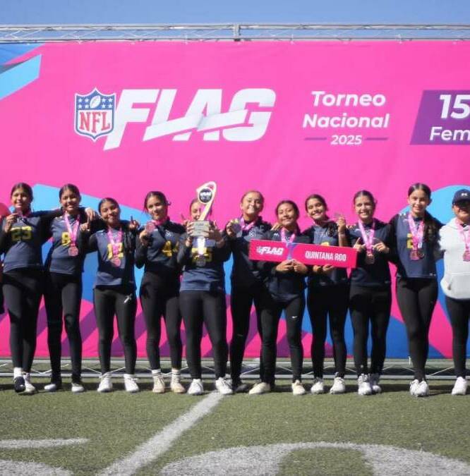 Equipo de Quintana Roo en la celebración (NFL México)