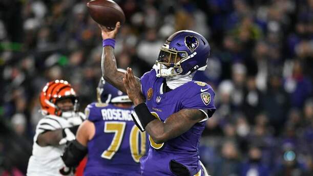 Lamar Jackson tuvo una noche para el olvido (Reuters)