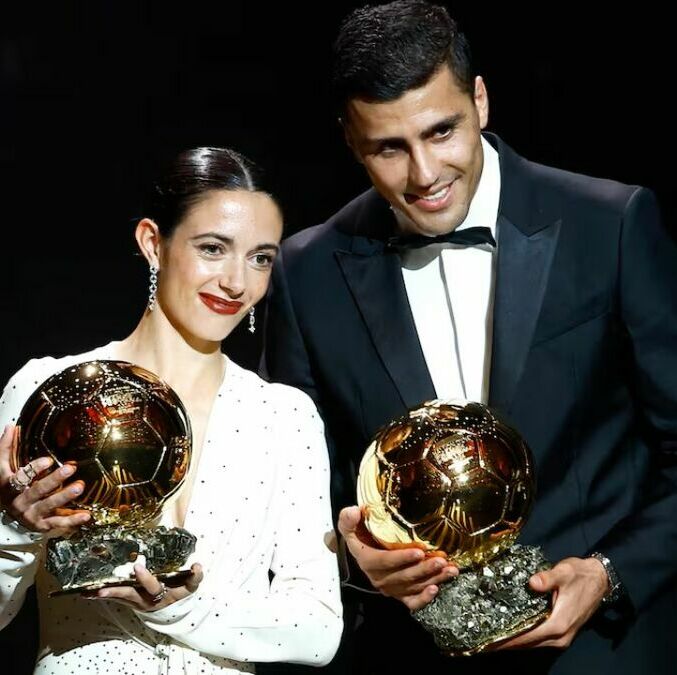 Aitana Bonmatí y Rodri, ganadores del Balón de Oro 2025 (Reuters)