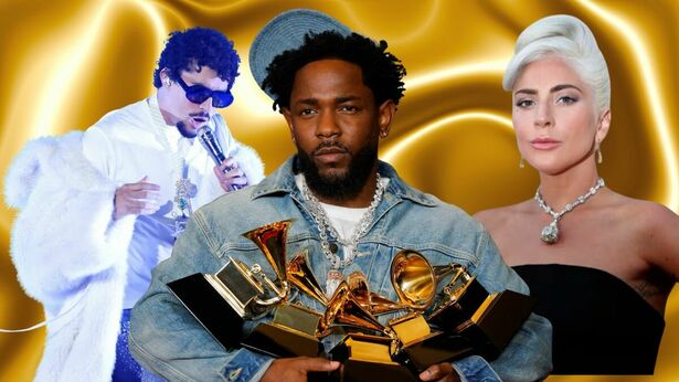 Bad Bunny, Kendrick Lamar y Lady Gaga (Reuters)