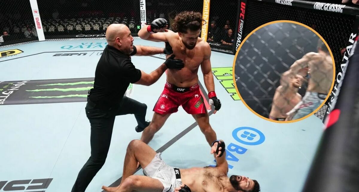 Ismail Naurdiev abrió la UFC Qatar 2025 con un bestial KO a Ryan Loder. Foto: MMA Mania