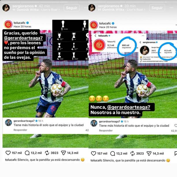 Sergio Ramos responde a las burlas de Toluca / Captura de pantalla