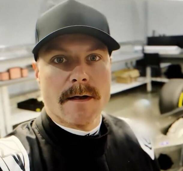 Valtteri Bottas en el video del monoplaza de Cadillac (Captura)