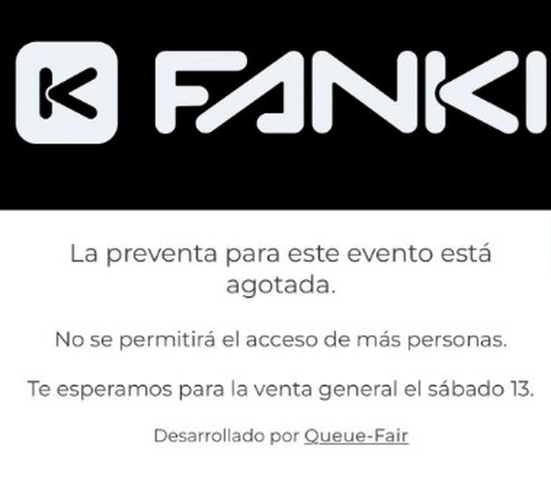 Fanki adelantó que sí habrá preventa.