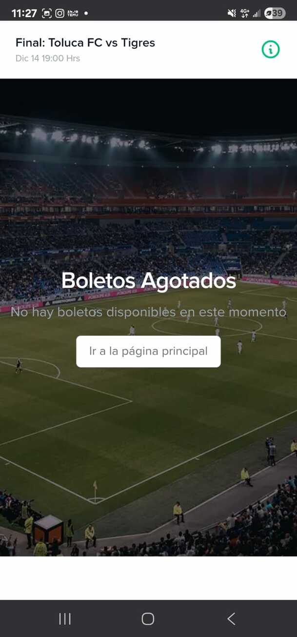 La plataforma Boletomovil dio a conocer que se acabaron los boletos de la Final.