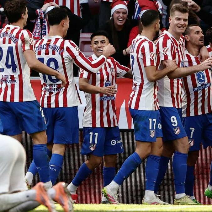 Festejo colchonero tras el gol de Griezmann (EFE)