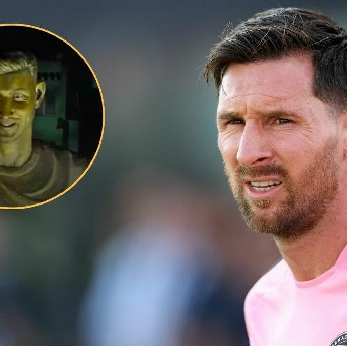 Lionel Messi y su nueva estatua en la India (Reuters)